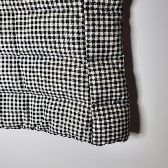 J Jill Black & White micro checkered down filled puffer vest Size Small Petite - Picture 10 of 14